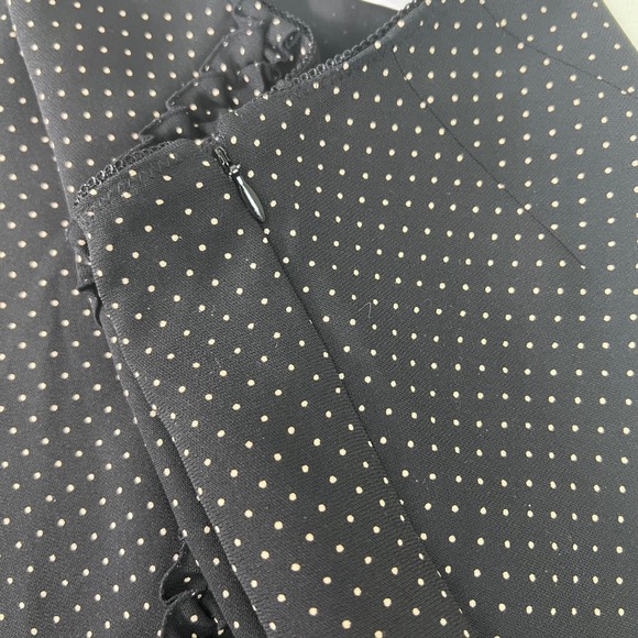 Ann Taylor LOFT Polka Dot Skirt Ruffle Trim Black White Size 4 Career Classic - Picture 10 of 11